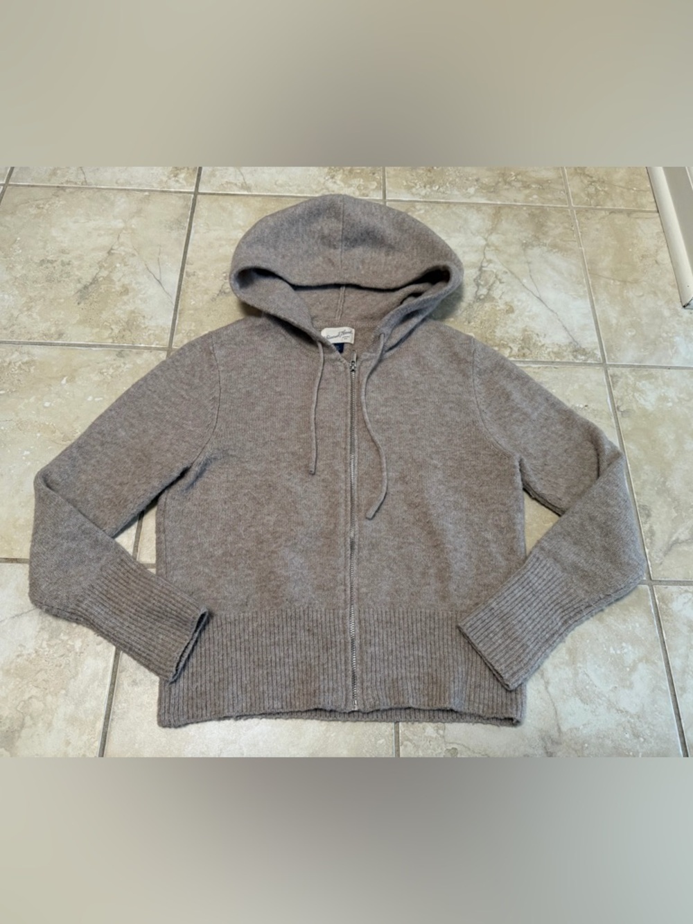 Universal Thread Women's LIGHT BROWN Cropped Full Zip Hoodie Sweatshirt Size XS